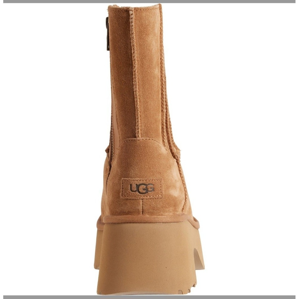 UGG Women's Trendy Block Heel Platform Boots Brown Suede Size 8 - Picture 3 of 9